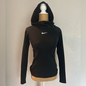 NIKE Pro Hyperwarm fleece black hoodie sweatshirt active pullover sweater XS